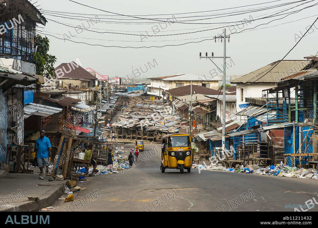 Waterfront market in the center of Monrovia, Liberia, West Africa, Africa.