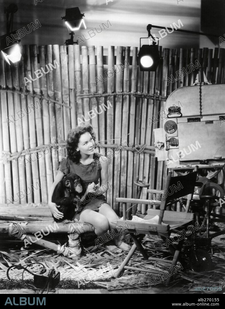 CHITA [CHEETAH] and MAUREEN O'SULLIVAN in TARZAN, THE APE MAN, 1932, directed by W. S. VAN DYKE. Copyright M.G.M.
