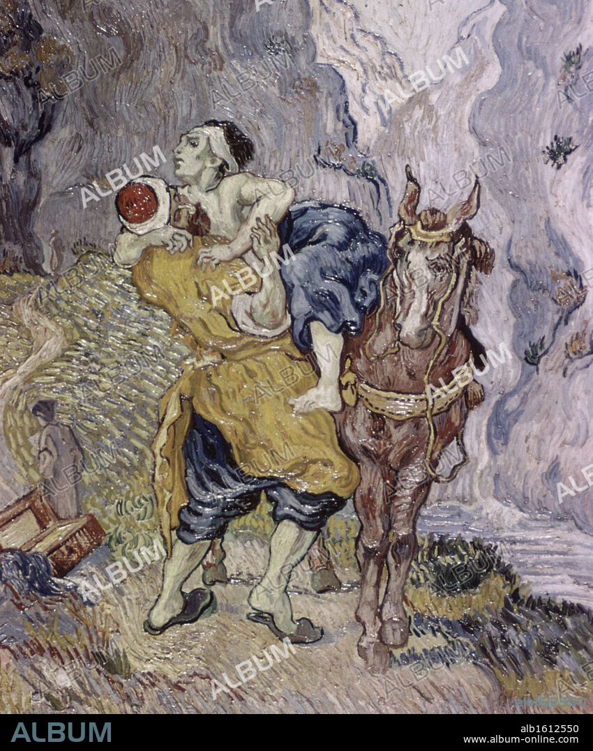 The Good Samaritan (after Delacroix)  1890  Vincent van Gogh (1853-1890 Dutch)  Oil on canvas  Kroller-Muller Museum, Otterlo, Netherlands.