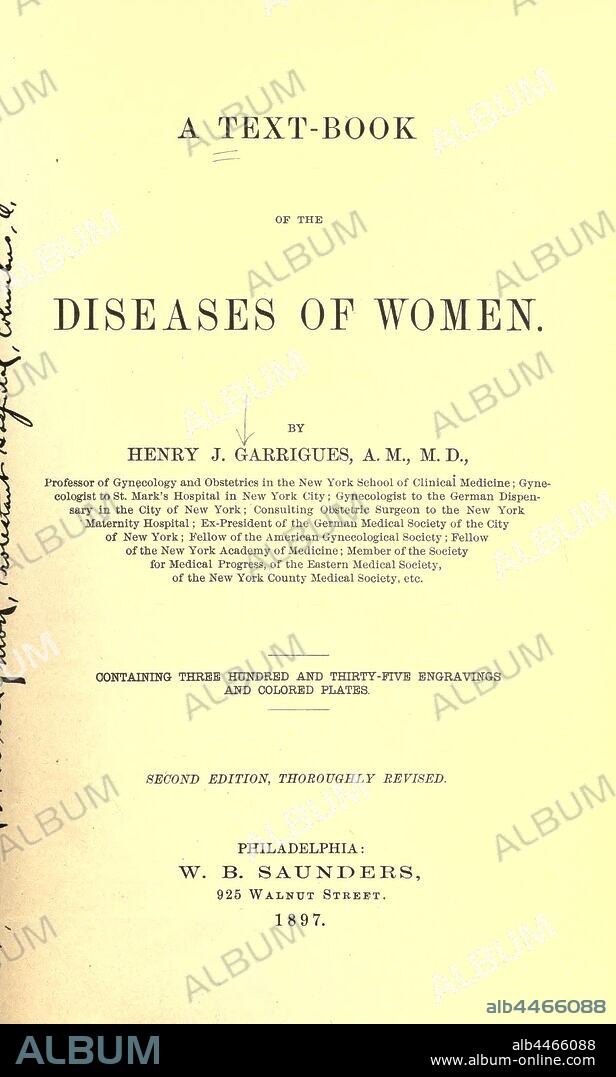 A text-book of the diseases of women : Garrigues, Henry Jacques, 1831-1913.