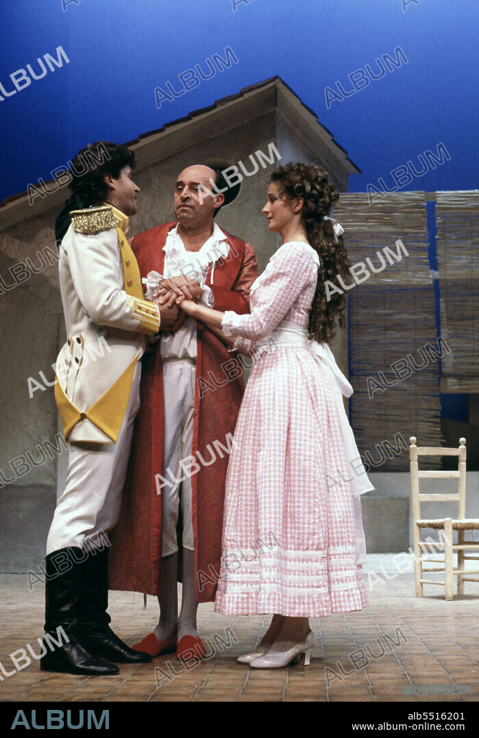 MORATIN, LEANDRO FERNANDEZ DE. ESCRITOR ESPAÑOL. MADRID 1737-1780. TEATRO."EL SI DE LAS NIÑAS". MADRID 1988. ACTOR. JUANJO MENENDEZ.