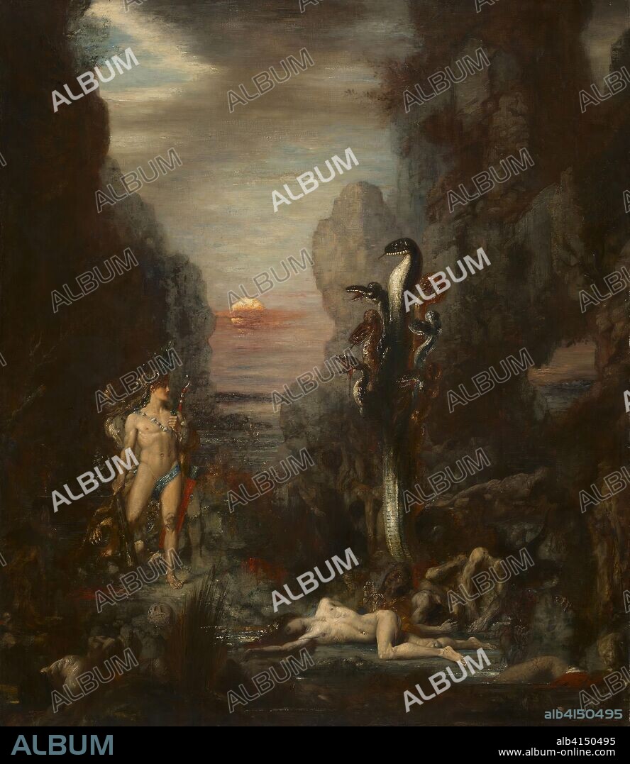Hercules and the Lernaean Hydra. Gustave Moreau; French, 1826-1898. Date: 1875-1876. Dimensions: 70 9/16 × 60 5/8 in. (179.3 × 154 cm). Oil on canvas. Origin: France.