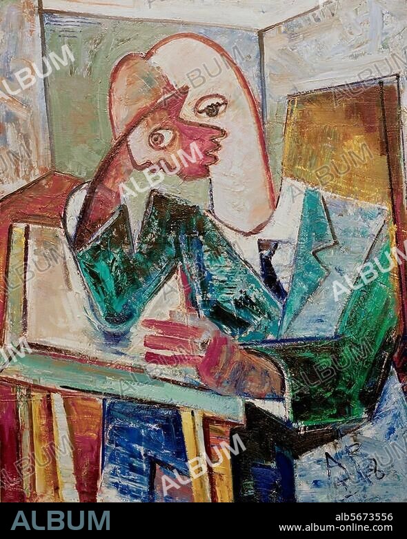 ANTON RÄDERSCHEIDT. Raederscheidt, Anton. 1892-1970. "L'intellectuel", 1948. Oil on canvas, 96 × 79 cm. Private collection.