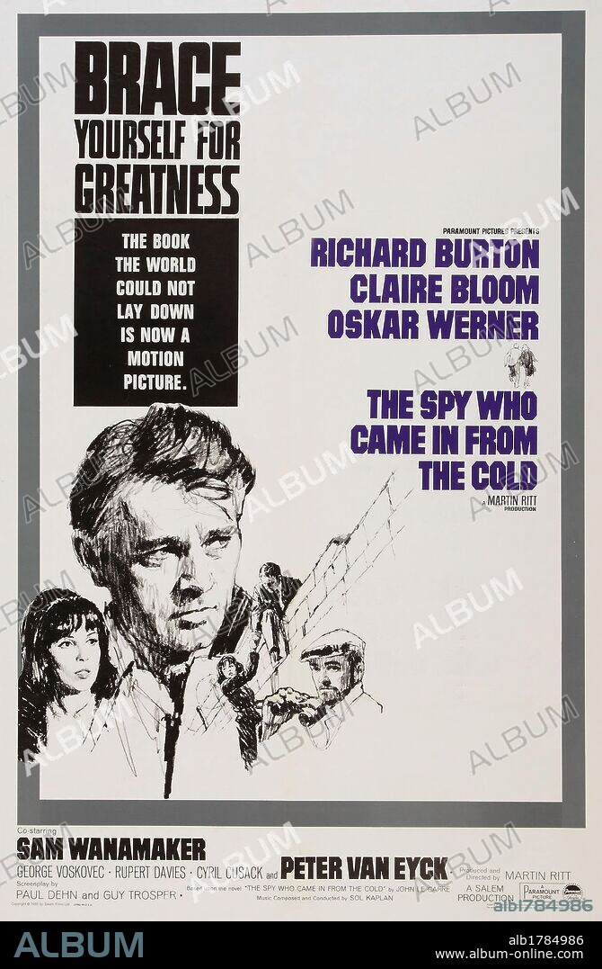 Poster de EL ESPÍA QUE SURGIÓ DEL FRÍO, 1965 (THE SPY WHO CAME IN FROM THE COLD), dirigida por MARTIN RITT. Copyright PARAMOUNT PICTURES.