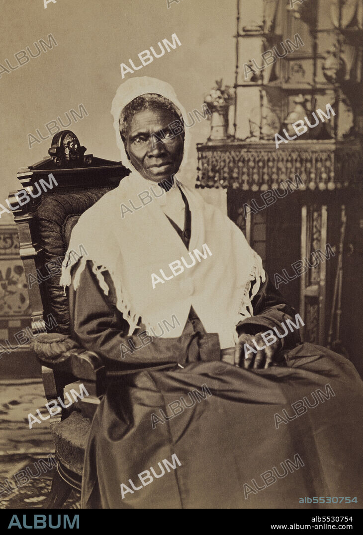 Sojourner Truth (1797-1883), Abolitionist and Women's Rights Activist, Seated Portrait, Randall Studio, 1870 .
