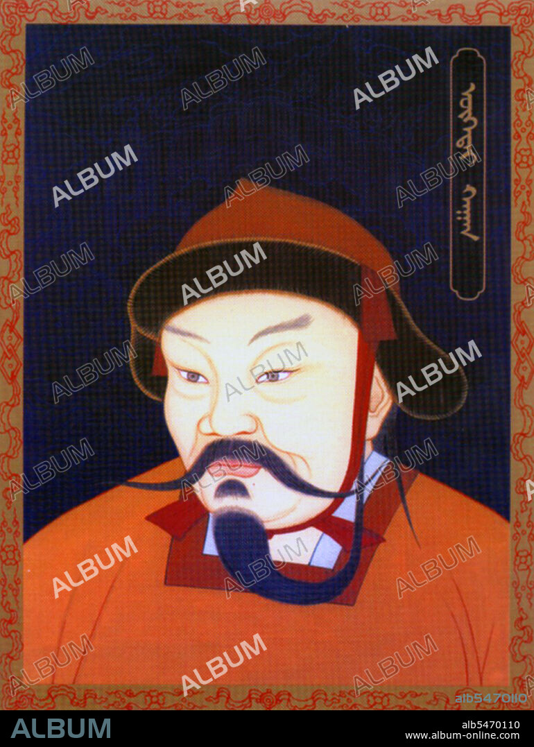 Ogedei Khan (c. 1186 - December 11, 1241) was the third son of Genghis Khan and second Great Khan (Khagan) of the Mongol Empire by succeeding his father. He continued the expansion of the empire that his father had begun, and was a world figure when the Mongol Empire reached its farthest extent west and south during the invasions of Europe and Asia. Like all of Genghis' primary sons, he participated extensively in conquests in China, Iran and Central Asia. After the death of Genghis Khan, his youngest son Tolui acted as the temporary head of state affairs until in 1228, yellow cattle year, the third son of Genghis Khan, Ogedei was enthroned by the Great Assemblage held in Hudeearal on the river Herlen. Ogedei was born in 1187,the red horse year, and from the age of 17 he began to contribute to the strenghening of state affairs. Ogedei Khan improved the organizational form of the state, finished the construction of Karakorum city begun by his father Genghis Khan and made it the capital of the Mongolian Empire. Ogedei Khan passed away in 1241, the white cattle year, at the age of 56.