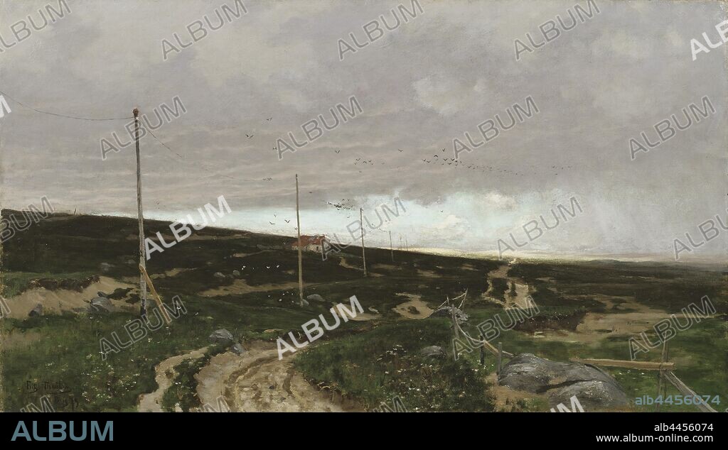 Frits Thaulow, On the coast, Motif from Jaeren, Norway, Vid shore, Jaeren, Norge, painting, 1879, oil on canvas, Height, 101 cm (39.7 inches), Width, 124 cm (48.8 inches), Signature, Frits Thaulow Paris 79, .