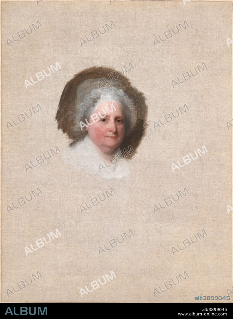 GILBERT STUART. Martha Washington (The Athenaeum Portrait). Date/Period: April 12, 1796. Painting. Oil on canvas. Height: 1,219 mm (47.99 in); Width: 940 mm (37 in).