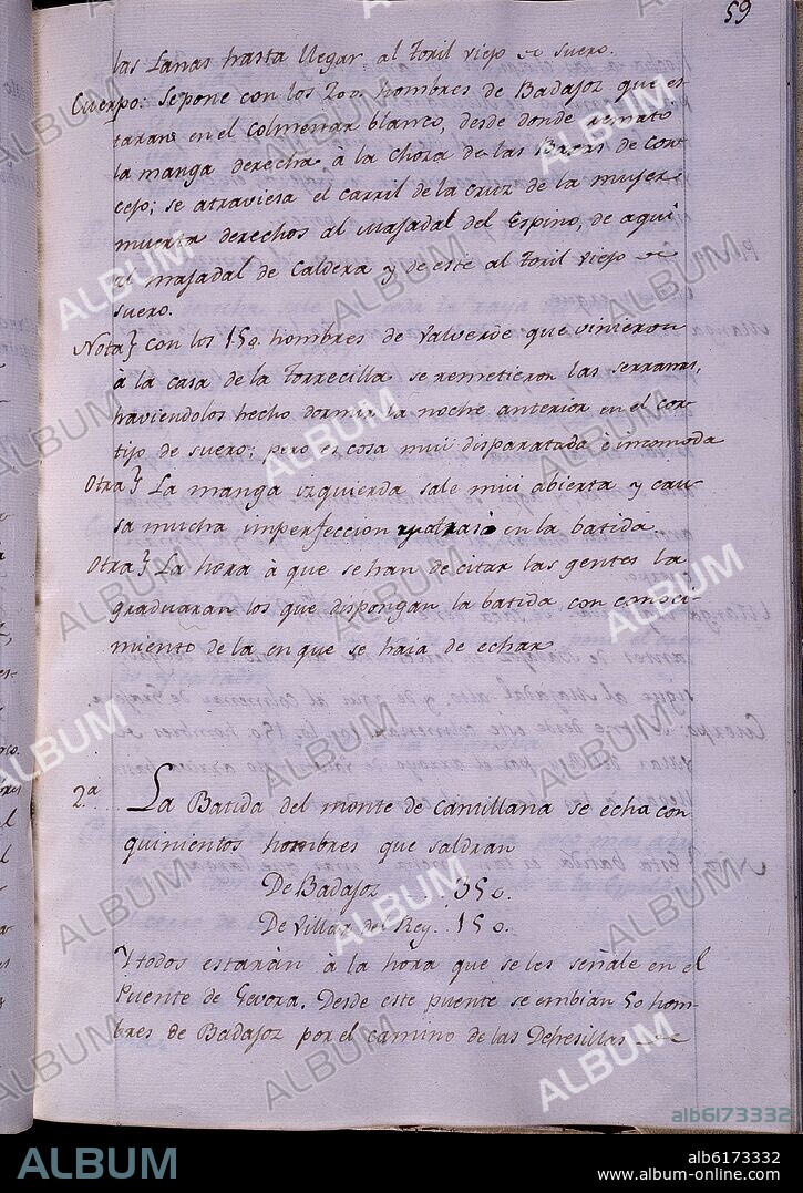 "LIBRO DE VATIDAS"(CARLOS IV) FOL 59"VATIDA DEL PAULAR".
