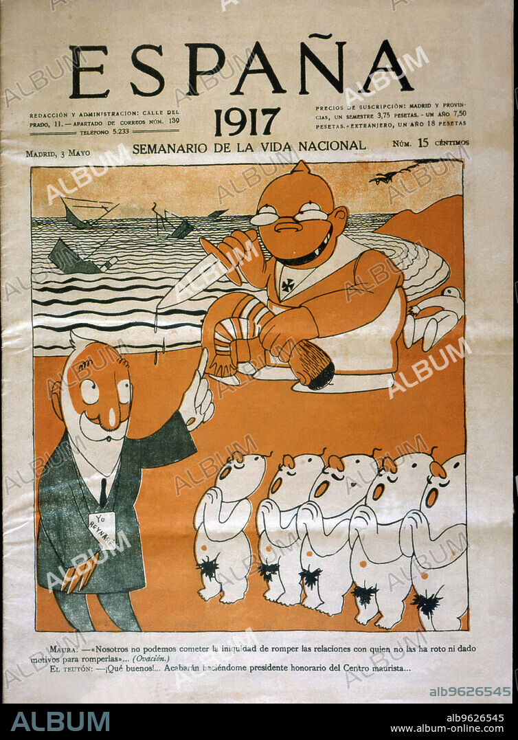 Cover of the magazine 'España' (Spain), Madrid, 1917.