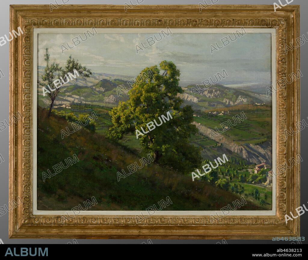 Gaetano Bellei (1857 - 1922): "From Ligorzano, Modena" (olio su tela, 58 x 76 cm).
