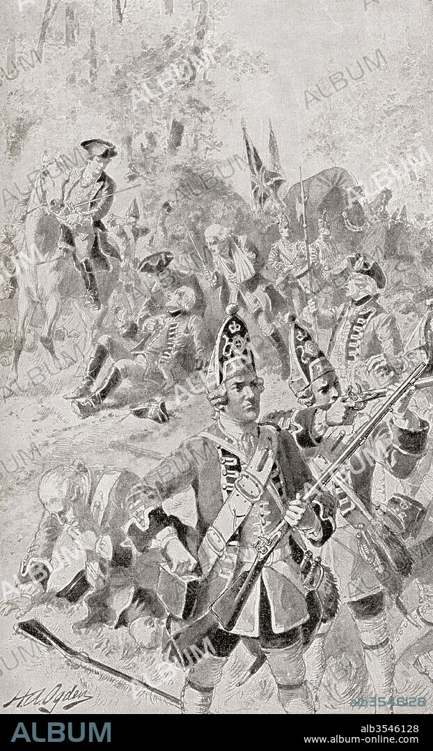 The Braddock expedition, aka Braddock's campaign or Braddock's Defeat. Failed British military expedition led by General Edward Braddock, which attempted to capture the French Fort Duquesne, in 1755 during the French and Indian War. From The History of Our Country, published 1900.