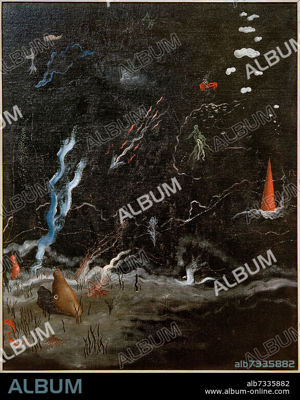 YVES TANGUY. Tanguy, Yves 1900-1955. "L'Orage (Paysage noir) " (Das Gewitter / Schwarze Landschaft), 1926. Öl auf Leinwand, 81,6 × 65,4 cm. The Louise and Walter Arensberg Collection, 1950. Philadelphia, Museum of Art.