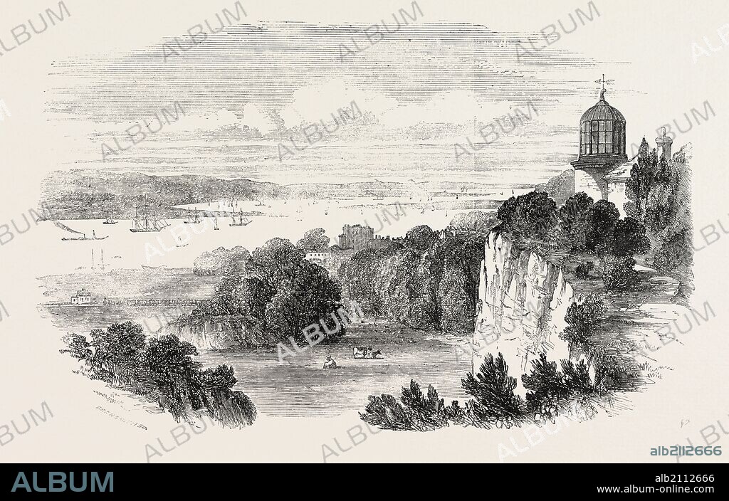 THE LONDON, TILBURY, AND SOUTHEND RAILWAY. THE PURFLEET STATION, UK, 1856.