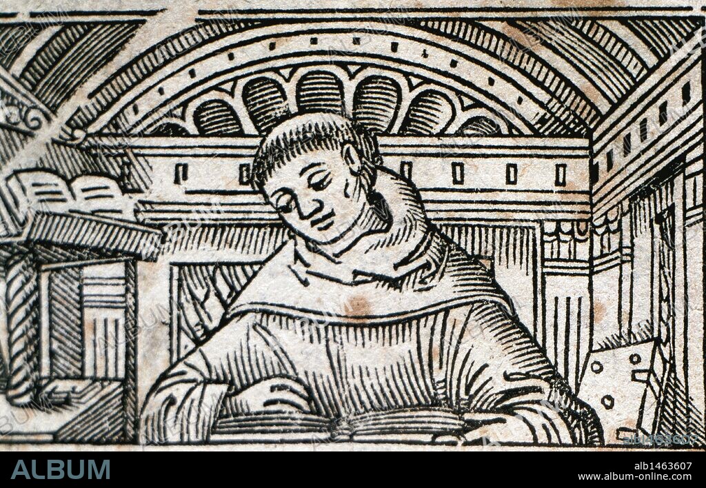 John Duns Scotus (1266-1308). Scottish philosopher and Franciscan theologian. Portrait on the cover of "Scriptum super quartum Sententiarum." Edition 1530.