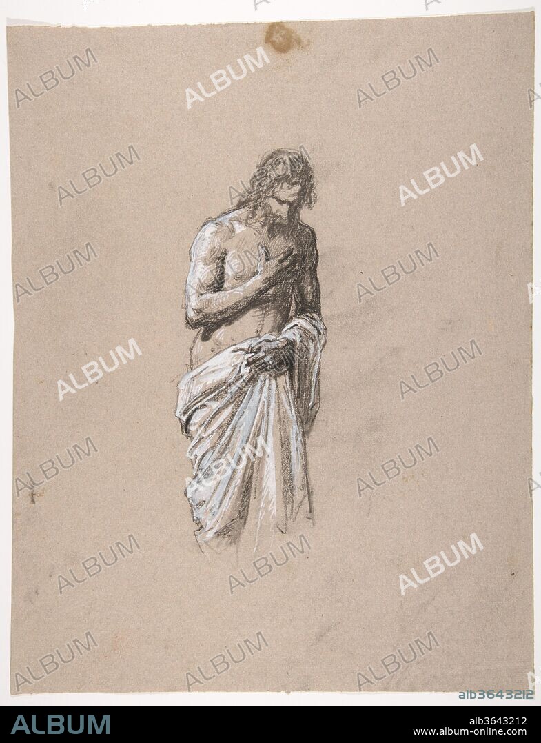 Study for Clovis (middle register; study for wall paintings in the Chapel of Saint Remi, Sainte-Clotilde, Paris, 1858); verso:  Head of a Soldier (unrelated to Sainte-Clotilde decorations). Artist: Isidore Pils (French, Paris 1813/15-1875 Douarnenez). Dimensions: 13 11/16 x 10 5/8 in. (34.8 x 27.0 cm). Date: 19th century.