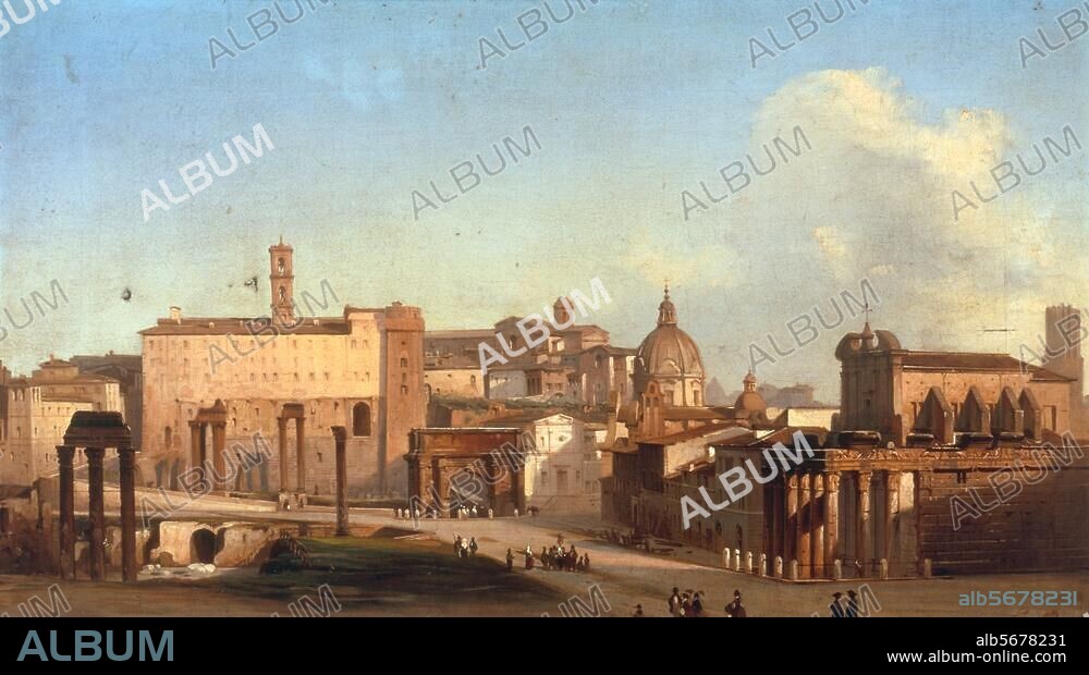 IPPOLITO CAFFI. Caffi, Ippolito. 1809-1866. "A View of the Forum, Rome", 1830. Oil on canvas, 34 × 58cm. London, Sotheby's. Lot 304, 27/11/91.
