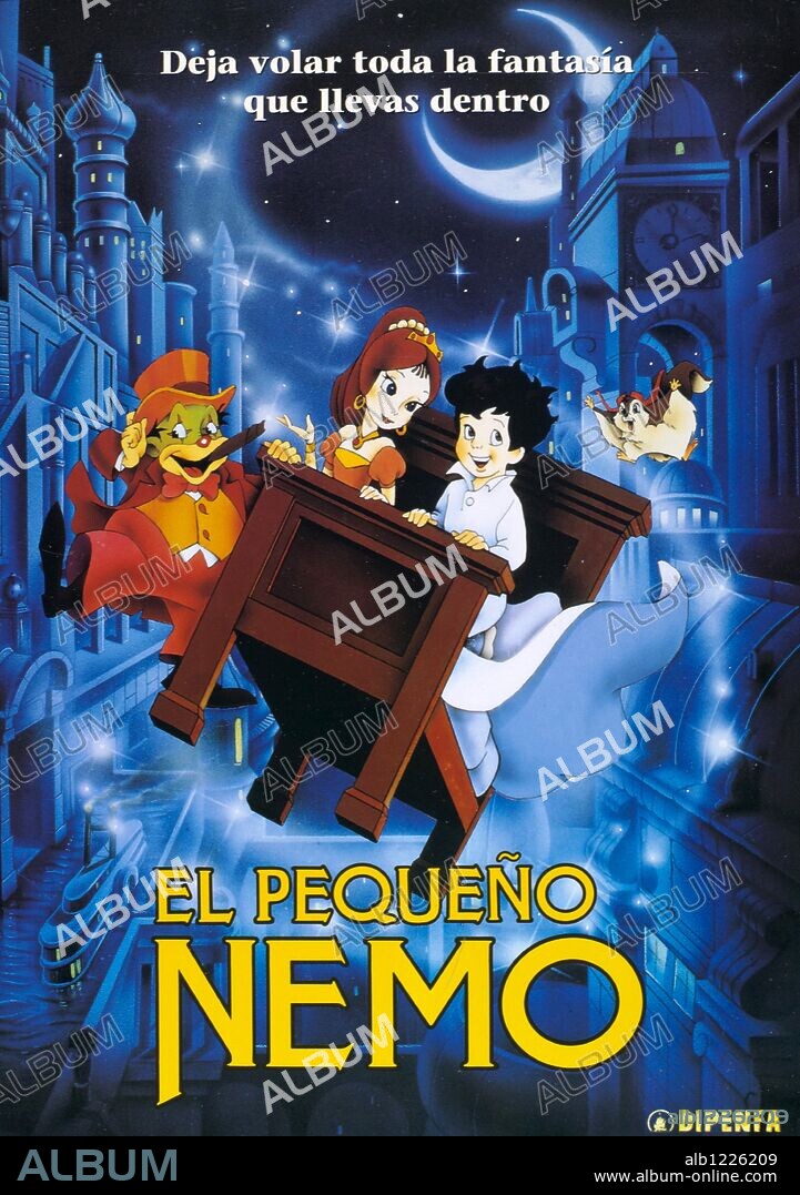 Poster de EL PEQUEÑO NEMO, 1989 (LITTLE NEMO: ADVENTURES IN SLUMBERLAND), dirigida por MASAMI HATA y WILLIAM T. HURTZ. Copyright TOKYO MOVIE SHINSHA.