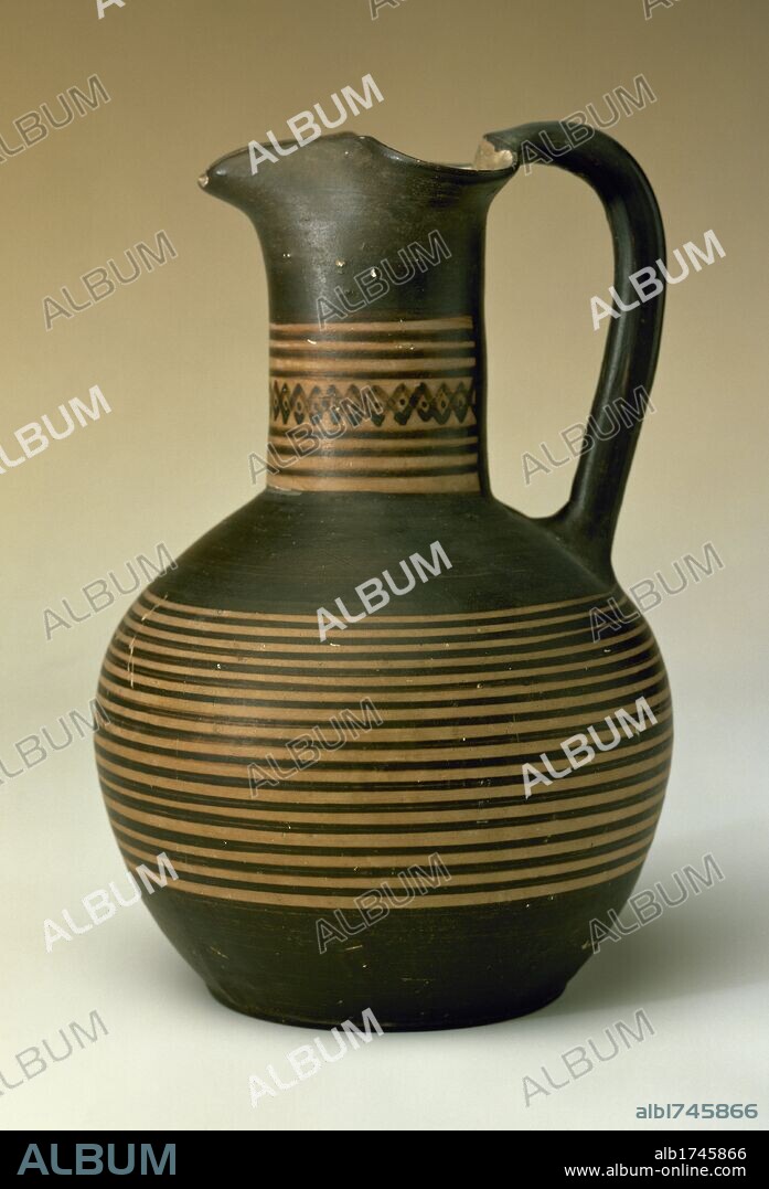 Greece. Geometric art. Middle Geometric period (850-760 BC). Oenochoe from Attica, Greece. National Archaeological Museum. Madrid, Spain.