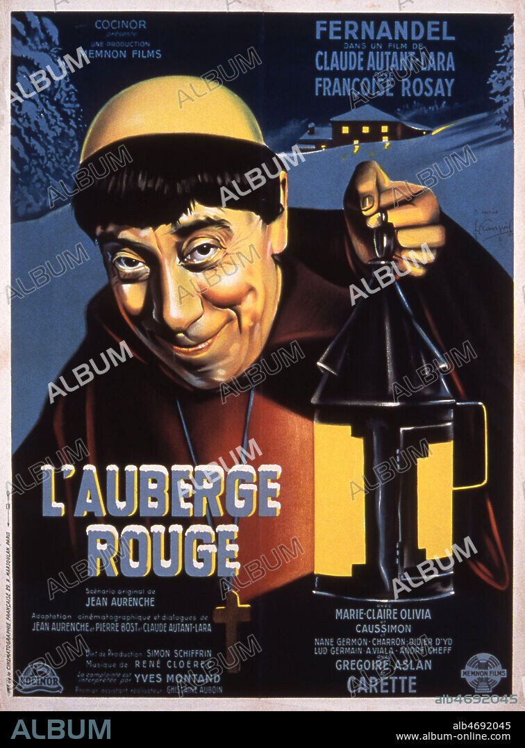 'L'auberge rouge' Affiche du film realise en 1951 par AUTANT-LARA CLAUDE (1903-2000) avec FERNANDEL (1903-1971). Credit : Coll. Perron/KHARBINE-TAPABOR.
