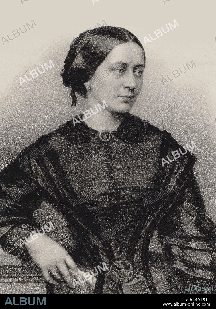 FRANZ HANFSTAENGL. Portrait of Clara Schumann (1819-1896).