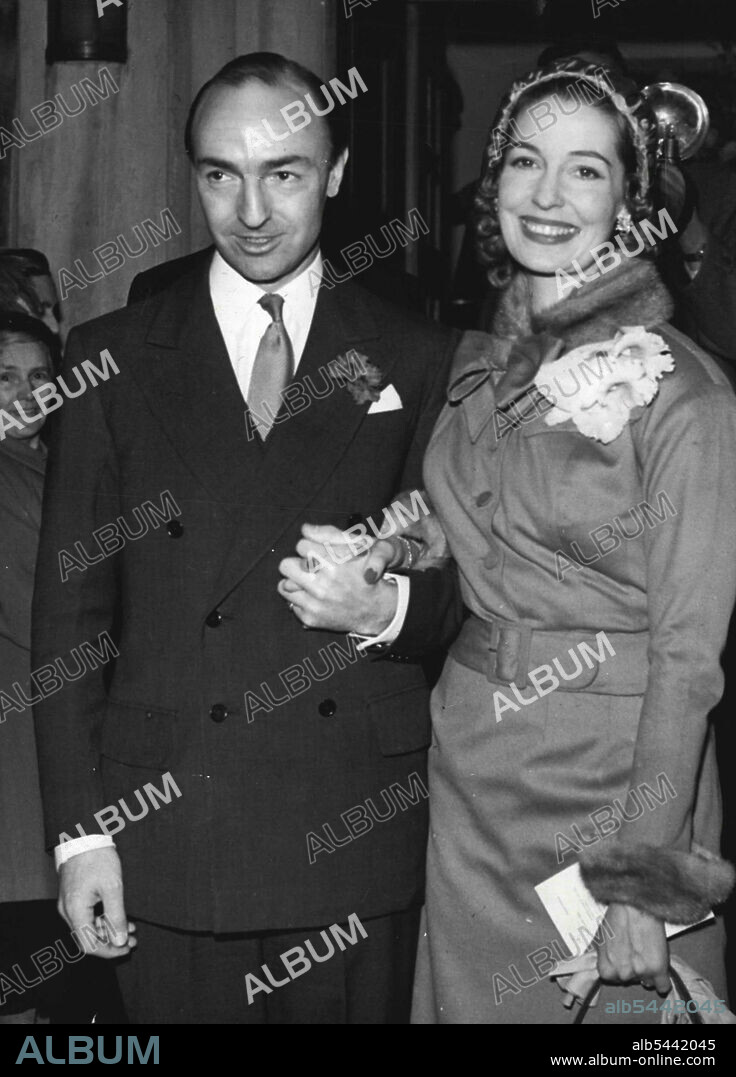 Actress Valerie Hobson & husband John Profumo MP, Parliamentary Secty. to Ministry of Transport England. January 08, 1955.