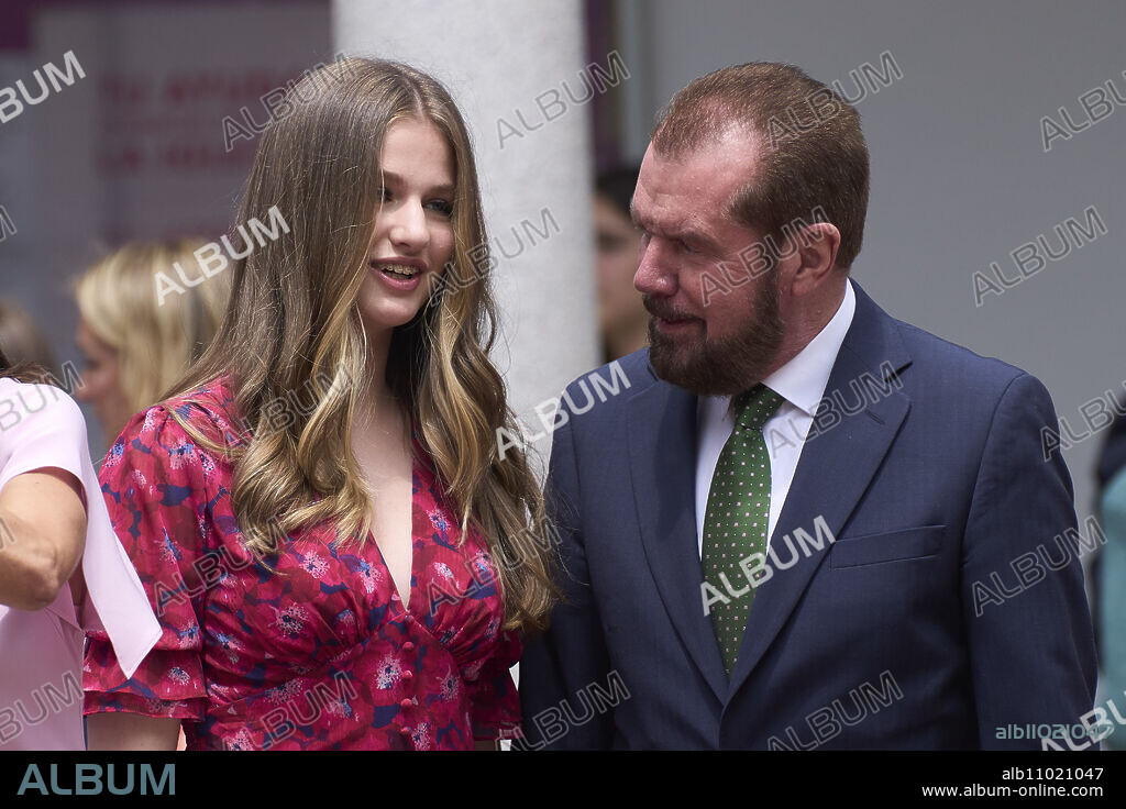 Queen Letizia of Spain, Crown Princess Leonor, Jesus Ortiz, The former Queen Sofia leave after the confirmation of Princess Sofia at 'Asuncion de Nuestra Senora' church on May 25, 2023 in Aravaca, Madrid, Spain.
