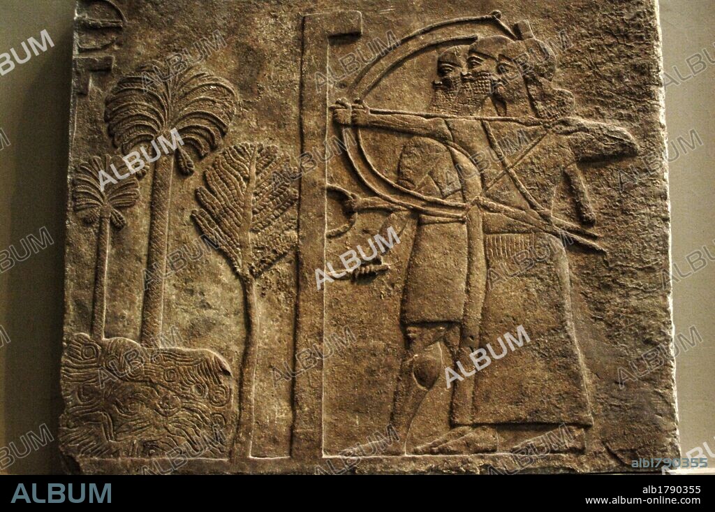 ARTE MESOPOTAMICO-ASIRIO. S. VIII a. C. ASEDIO DE UNA CIUDAD. Relieve fechado hacia el año 728 a. C. Procede de Nimrud. Palacio Central. Museo Británico. Londres. Inglaterra. Reino Unido.