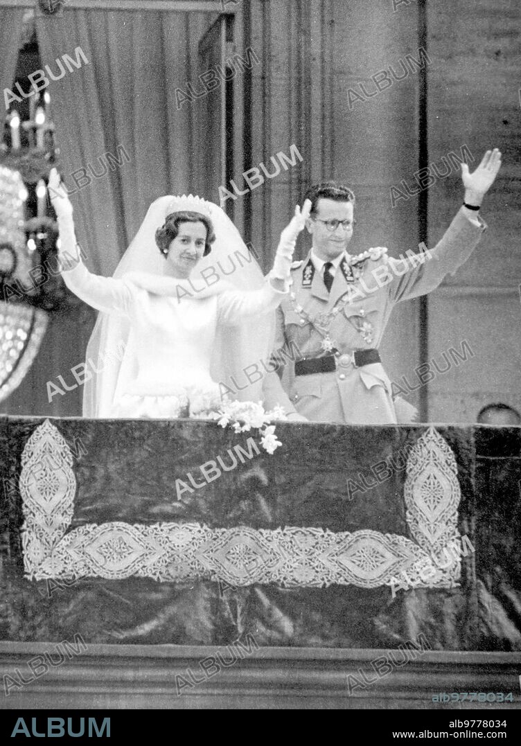 Bruselas (Bélgica), 15/12/1960. Boda de los reyes de Bélgica Balduino I y Fabiola en la catedral de San Miguel y Santa Gúdula de Bruselas. La ceremonia fue oficiada por el cardenal italiano Giuseppe Siri.