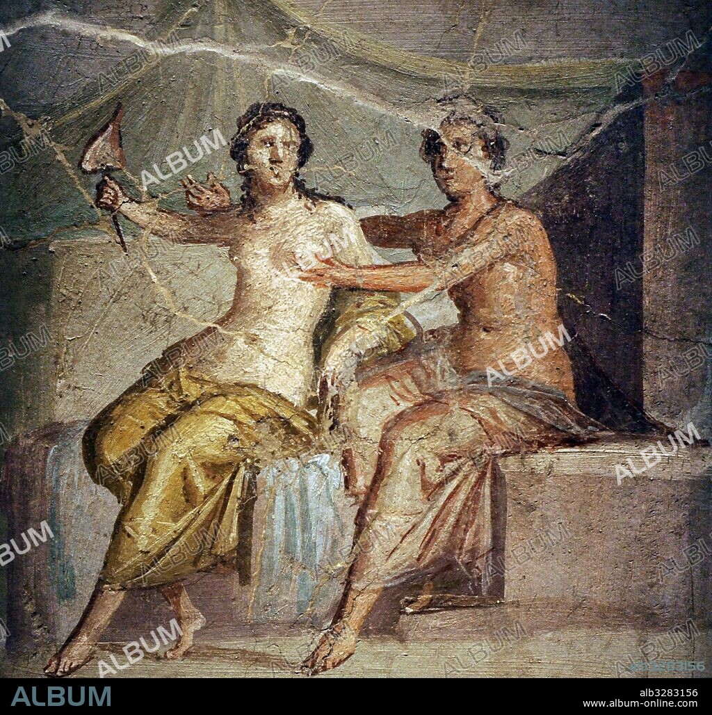Fresco romano. Marte y Venus. Casa de Meleandro, Pompeya (VI, 9, 2). Gabinete Secreto. Museo Arqueológico Nacional. Nápoles. Italia.