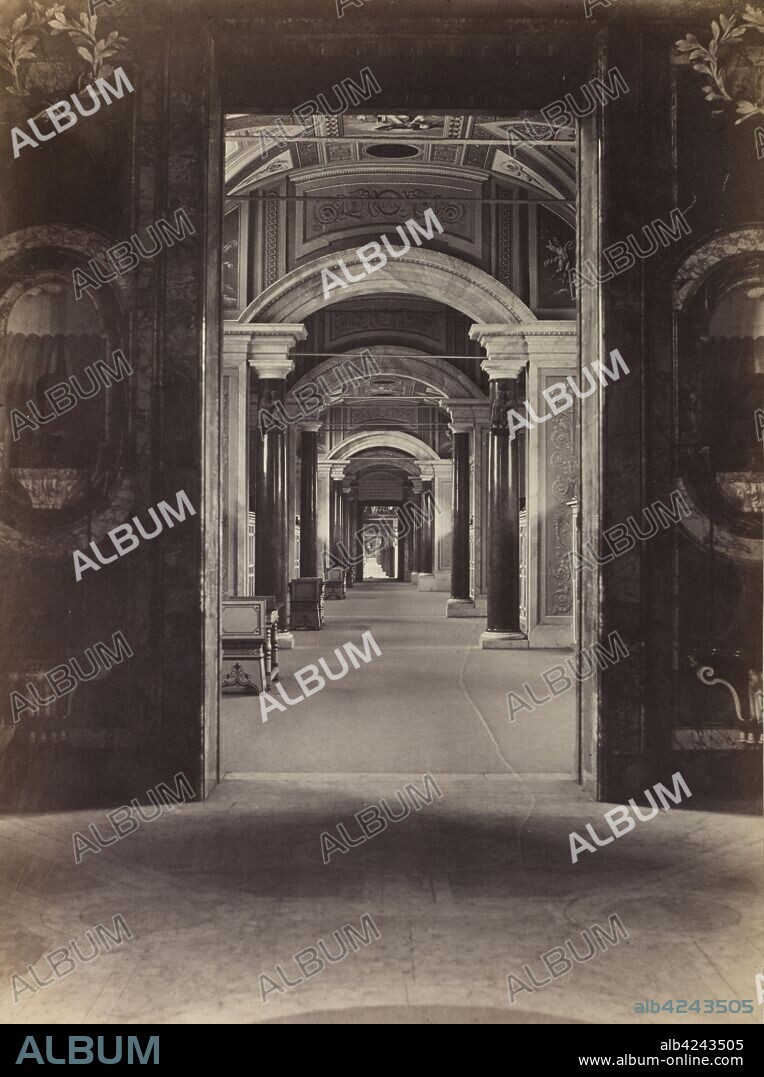 Bibliothèque du Vatican, c. 1860. Charles Soulier (French, 1840-1875). Albumen print from a collodion negative; image: 25.4 x 19.1 cm (10 x 7 1/2 in.); paper: 25.4 x 19.1 cm (10 x 7 1/2 in.); matted: 61 x 50.8 cm (24 x 20 in.); mounted, primary: 35.2 x 24.7 cm (13 7/8 x 9 3/4 in.); mounted, secondary: 53.2 x 38 cm (20 15/16 x 14 15/16 in.).