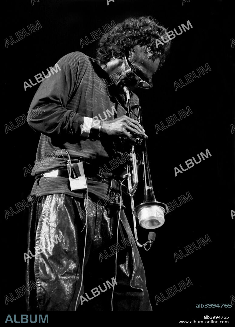 Miles Davis, Royal Festival Hall, London, 1989. American jazz musician, trumpeter, bandleader, and composer. He was at the forefront of several major developments in jazz music, including bebop, cool jazz, hard bop, modal jazz, and jazz fusion.