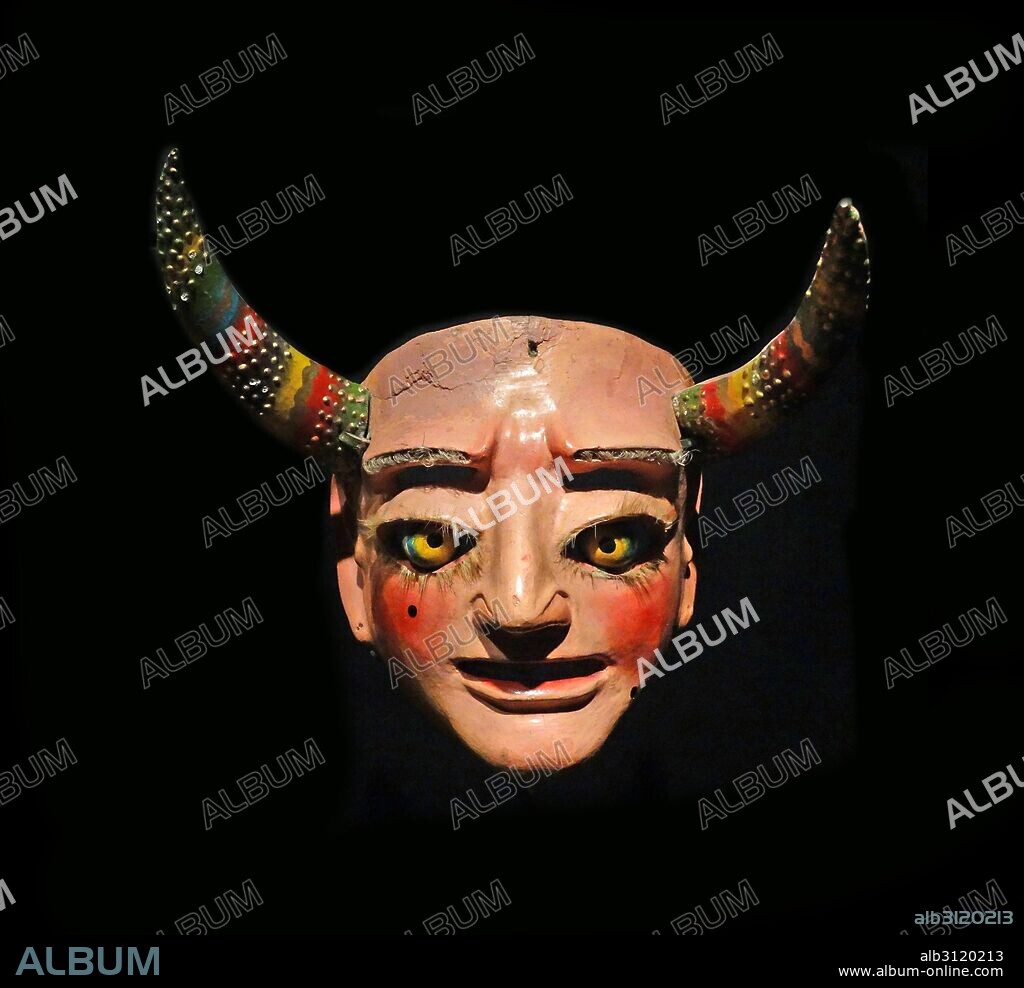 Mask from the Diablada dance from the Carnival de Oruro, Bolivia, South America. Dated 20th Century.