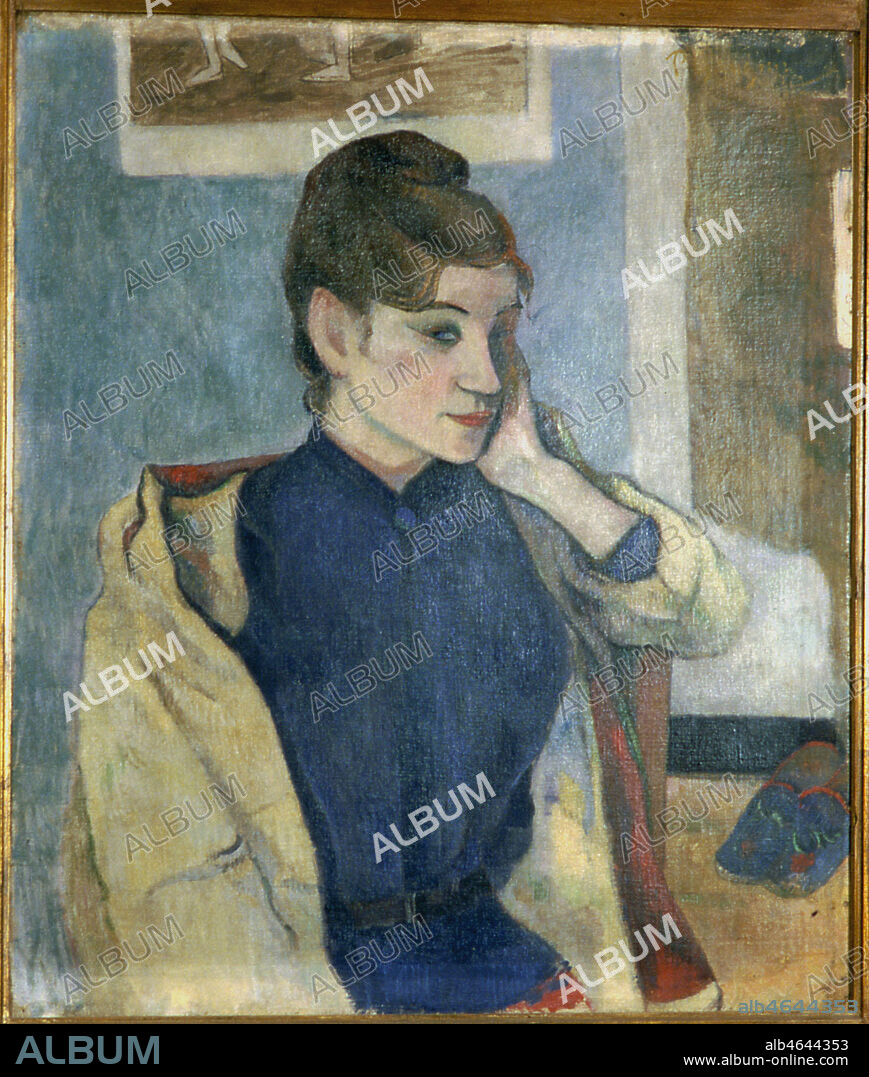 'Madeleine Bernard' (agee de 17 ans) peinte par Paul Gauguin en 1888. Madeleine etait la soeur cadette du jeune peintre Emile Bernard, dont l'influence sur Gauguin fut grande l'ete 1888 a Pont-Aven. Gauguin eut un coup de coeur pour cette adolescente, qui a son grand dam, s'eprit de son ami peintre Charles Laval. Grenoble, Musee de Peinture et de Sculpture. Credit: Coll. Bouquignaud/Kharbine-Tapabor.