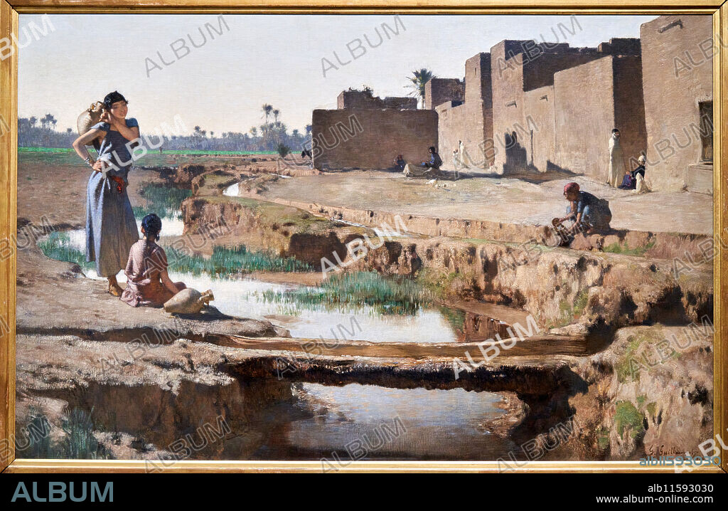 Gustave Guillaumet (Puteaux 1840 - Paris 1887), La Seguia, près de Biskra, Algérie, 1884, Musée d'Orsay, Paris, France.