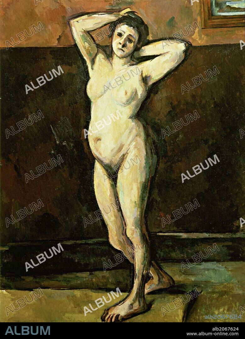 PAUL CÉZANNE. Mujer desnuda de pie, 1898-99, colección particular, Óleo sobre lienzo, 92.5 cm x 71 cm.
