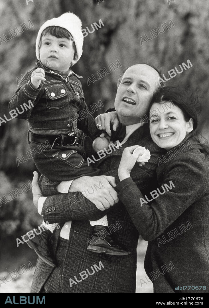 Carla Fracci. The Italian dancer Carla Fracci with her son Francesco and her husband Beppe Menegatti, director and ballet librettist, in the country. Florence, 1973.