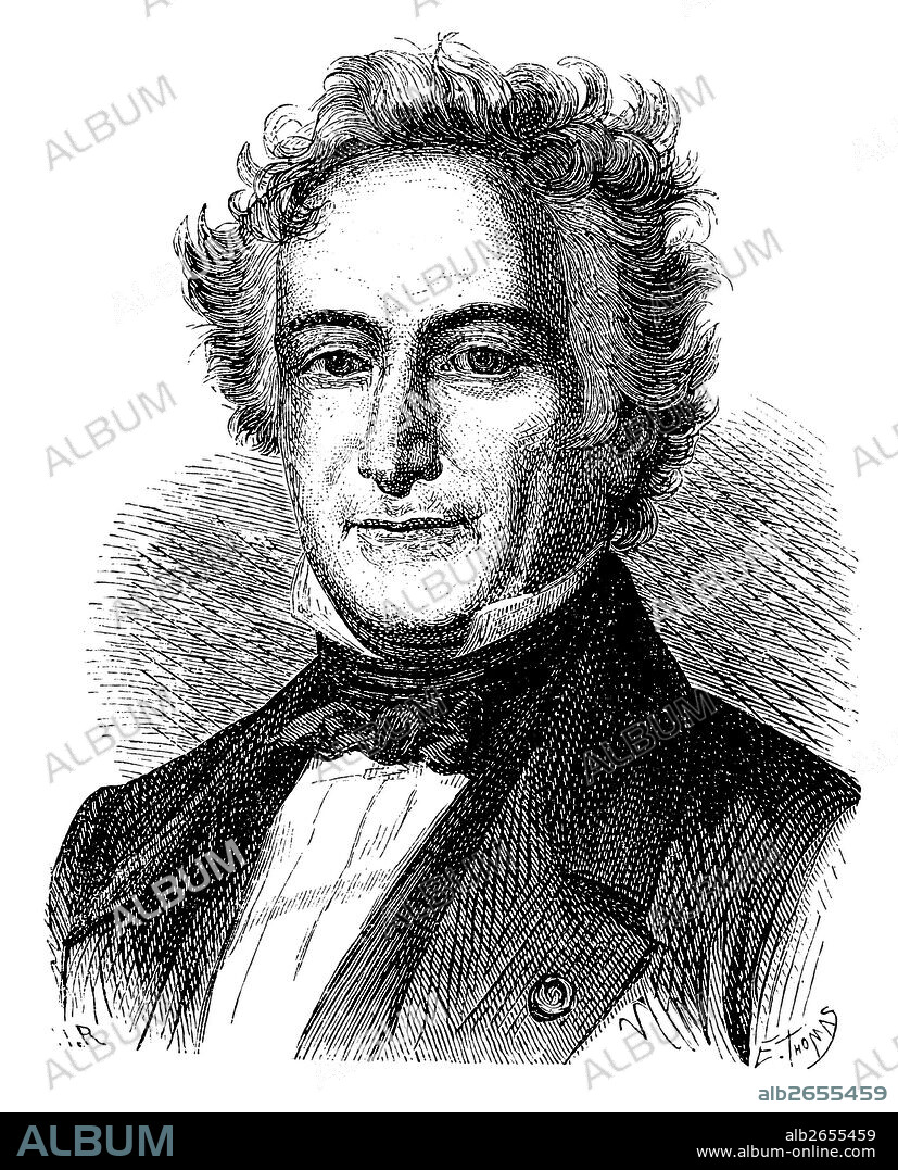 Michel-Eugène Chevreul (1786-1889), químico francés. Grabado de 1873.