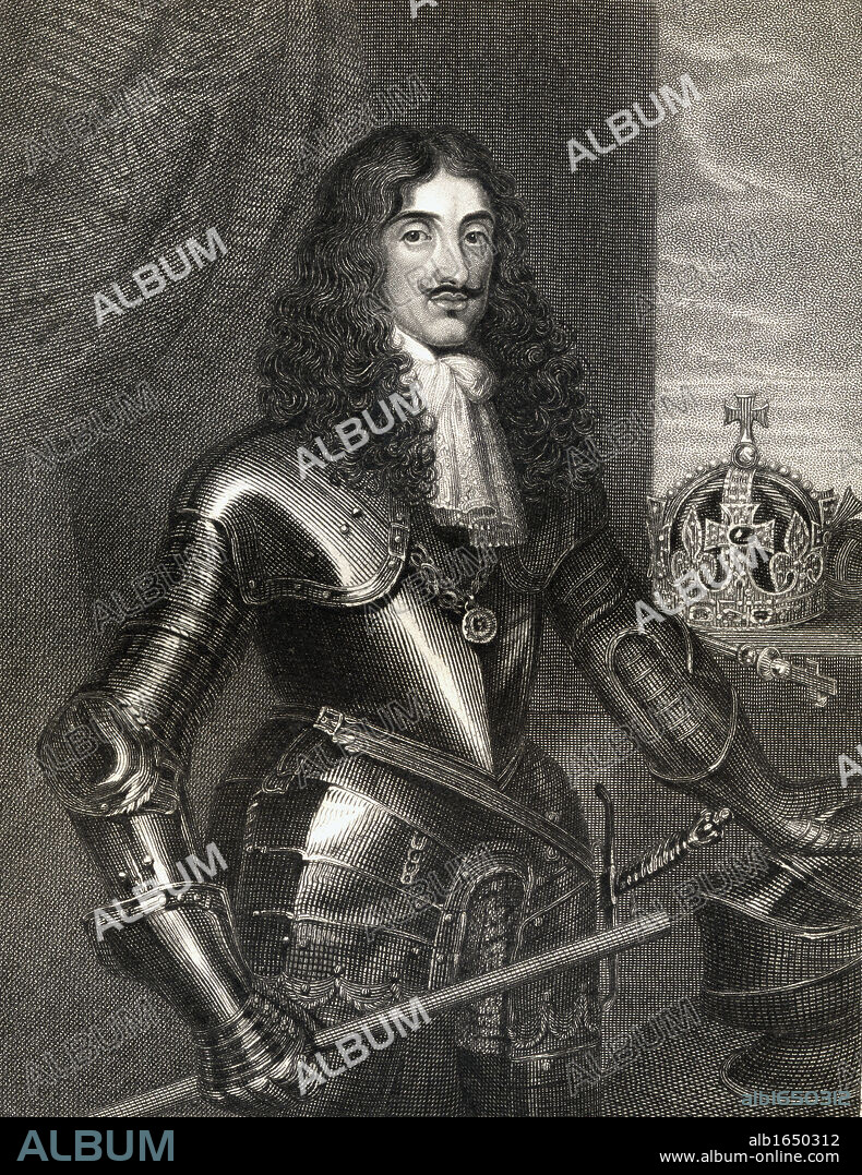 Charles II, aka The Merry Monarch,1630-1685. King of Great Britain and Ireland. From the book 'Lodge's British Portraits' published London 1823.