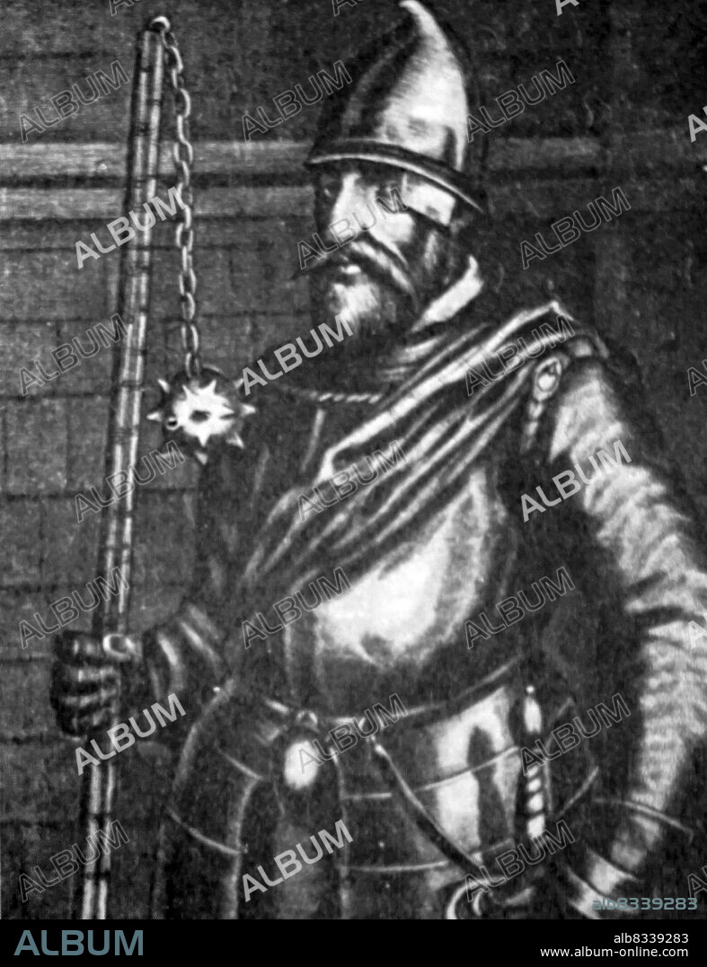 Jan Zizka z Trocnova a Kalicha (John Zizka of Trocnov and the Chalice); c. 1360 - 11 October 1424). Czech general - a contemporary and follower of Jan Hus and a Radical Hussite who led the Taborites. Now a Czech national hero. He was nicknamed 'One-eyed Zizka', having lost one and then both eyes in battle.