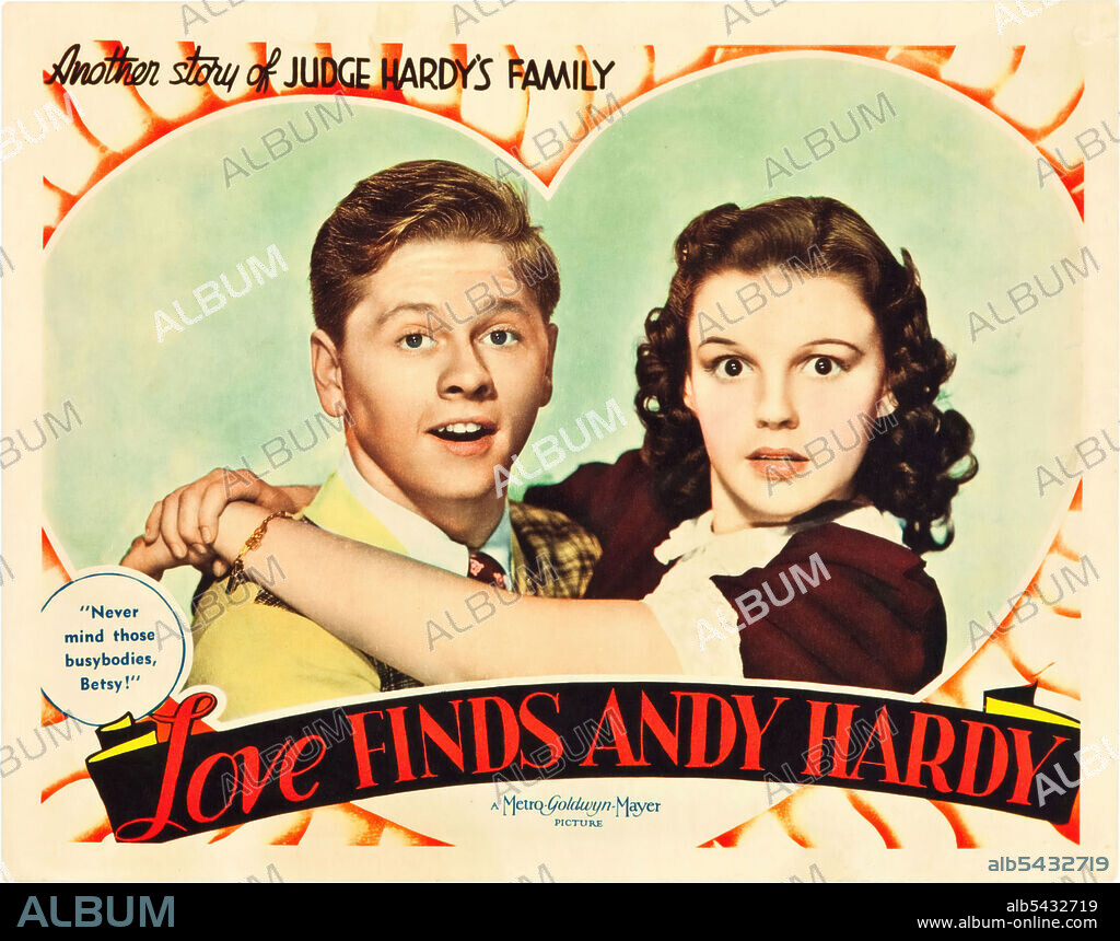 JUDY GARLAND and MICKEY ROONEY in LOVE FINDS ANDY HARDY, 1938, directed by GEORGE B. SEITZ. Copyright M.G.M.
