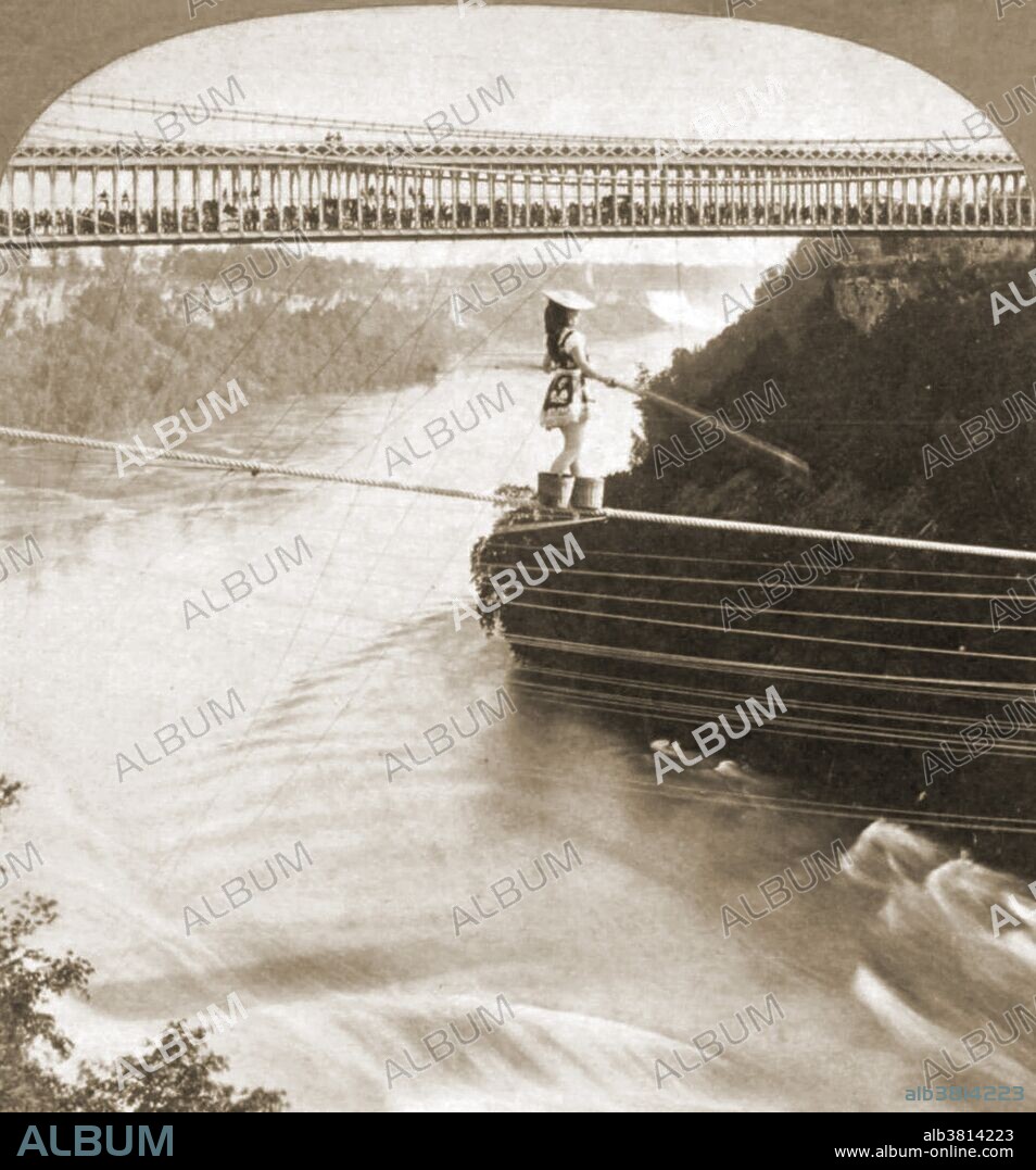 Spelterini Tightrope Walks Niagara Falls, 1876