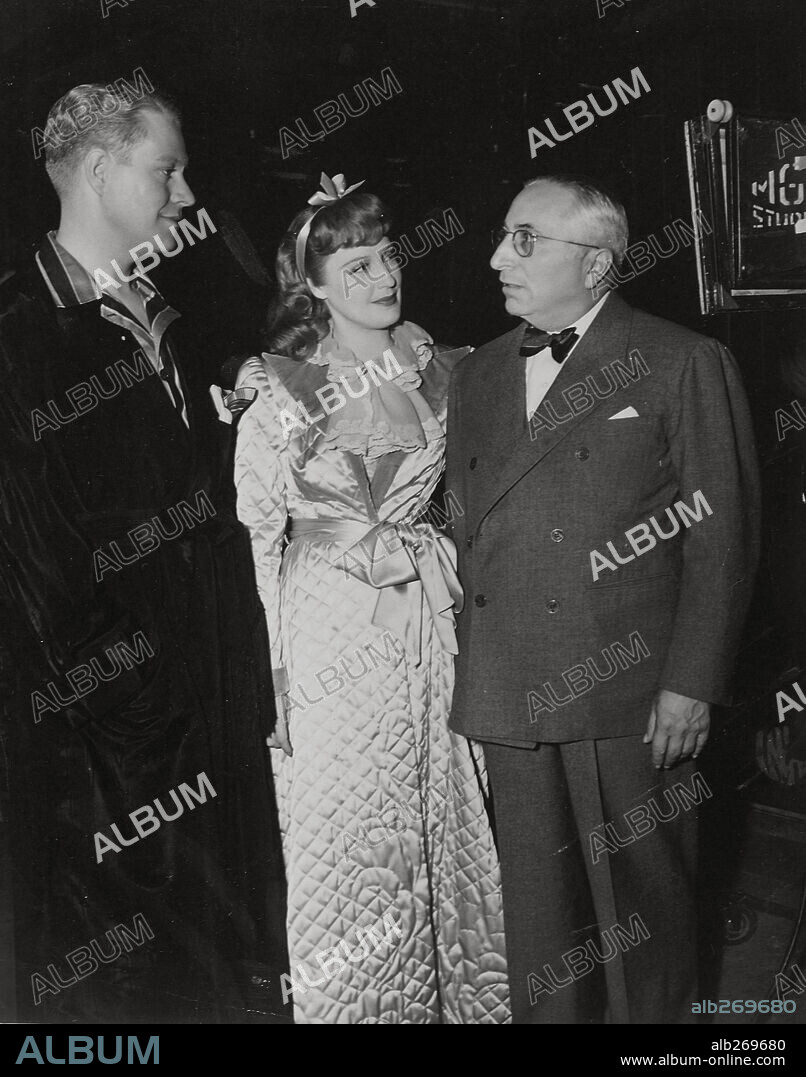 JEANETTE MACDONALD, LOUIS B. MAYER and NELSON EDDY.