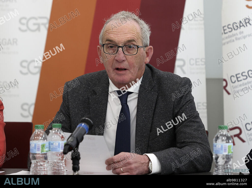 Madrid, 04/18/2023. José Pedro Salcedo, president of SGR-Cesgar, at the presentation of the XII Report on SME Financing in Spain. Photo: Ernesto Agudo. ARCHDC.