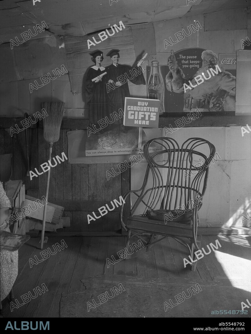 WALKER EVANS. Scott's Run mining camps near Morgantown, West Virginia. Domestic interior. Shack at Osage.