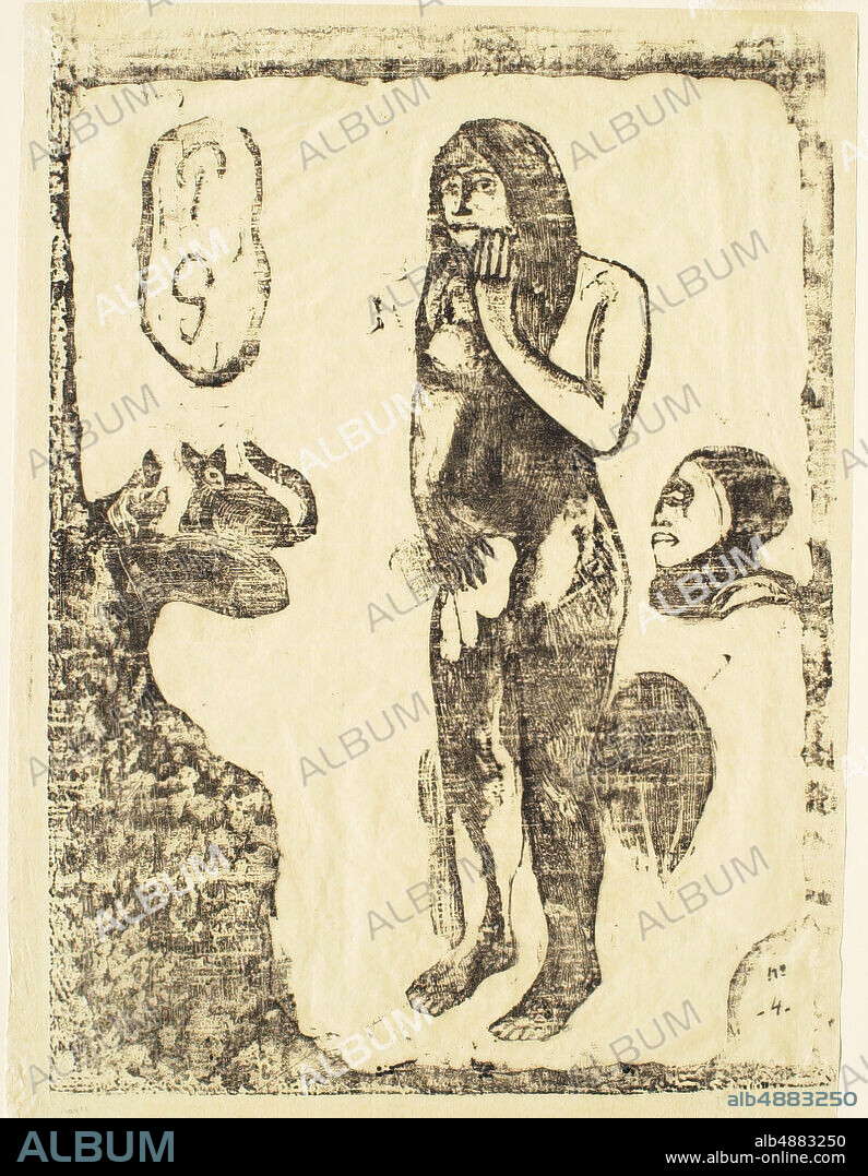 Paul Gauguin, French, 18481903, Eve, 18951903, Woodcut on Japan tissue paper, image: 11 5/16 x 8 7/16 in. (28.7 x 21.5 cm).