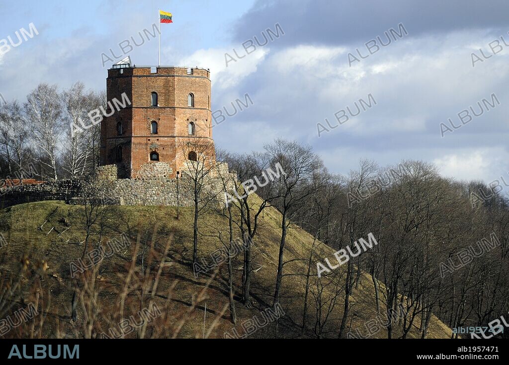 Lithuania. Vilnius. Gediminas tower, restored in 20th century. Only remaining part of the Upper Castle.