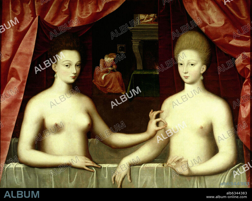 JEAN COUSIN THE YOUNGER. 'Gabrielle d'Estrées and One of Her Sisters', c. 1594,Oil on canvas, 96 x 125 cm.
