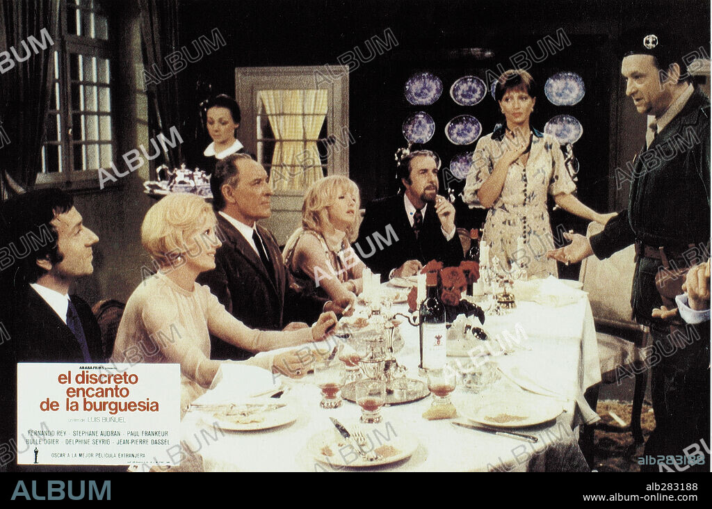 BULLE OGIER et FERNANDO REY dans LE CHARME DISCRET DE LA BOURGEOISIE, 1972, réalisé par LUIS BUÑUEL. Copyright DEAN FILM/GREENWICH FILM/JET FILMS.