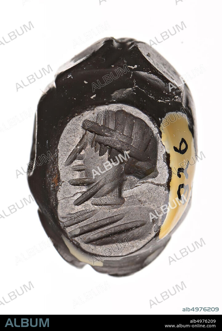 stamp, stone, hematite, ø 1.1 cm, Iran.